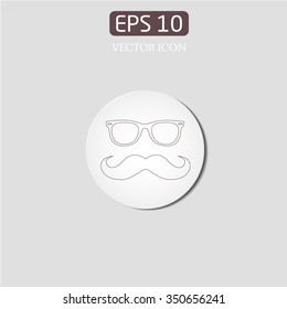 Mustache and Glasses vector icon.