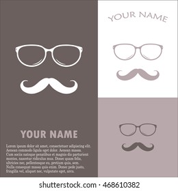 Mustache and Glasses vector icon.