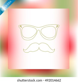 Mustache and Glasses vector icon.