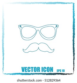 Mustache and Glasses vector icon.