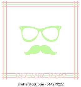 Mustache and Glasses vector icon.