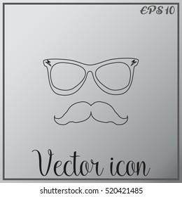 Mustache and Glasses vector icon.