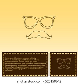 Mustache and Glasses vector icon.