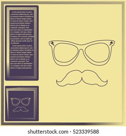 Mustache and Glasses vector icon.