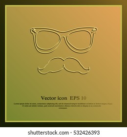 Mustache and Glasses vector icon.