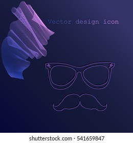 Mustache and Glasses vector icon.