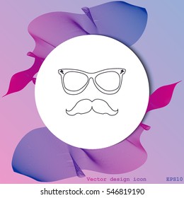 Mustache and Glasses vector icon.
