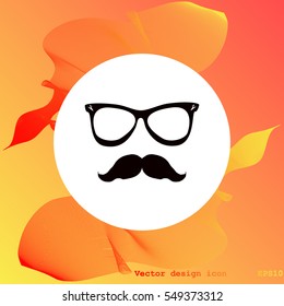 Mustache and Glasses vector icon.