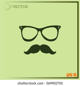 Mustache and Glasses vector icon.