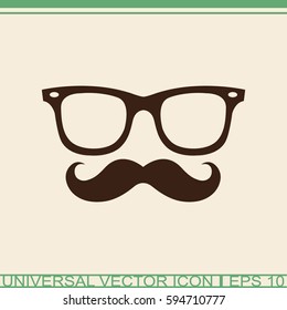 Mustache and Glasses vector icon.