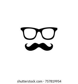 mustache and glasses vector icon
