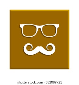Mustache and Glasses vector icon. Flat EPS