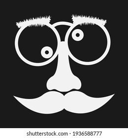 Mustache and Glasses vector icon. Vector illustration