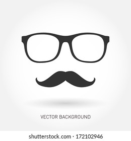 Mustache and glasses. Vector illustration 