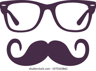 mustache and glassies drawing vector design 