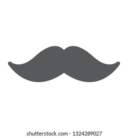 Mustache glyph icon, barber and hairstyle, moustache sign, vector graphics, a solid pattern on a white background, eps 10.