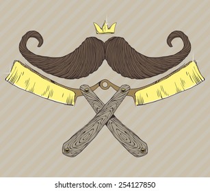 Mustache gold razor