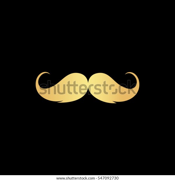 Mustache Gold Symbol Icon On Black Stock Vector (Royalty Free ...