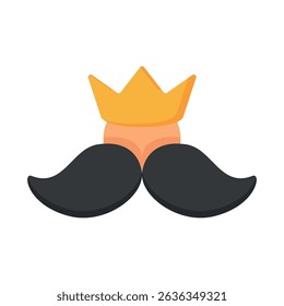 Um bigode com uma coroa dourada, simbolizando o pai como o rei ou herói da família.