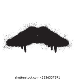 Mustache graffiti with black spray paint	
