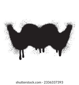 Mustache graffiti with black spray paint	
