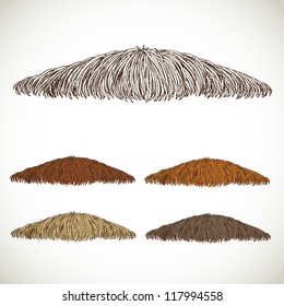 Mustache groomed in several colors set 1. easily editable detailed graphic design