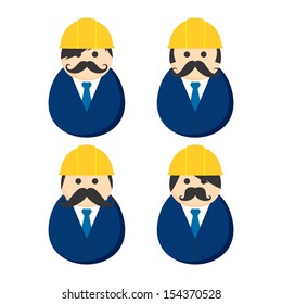 mustache guy blue suit construction worker user picture avatar portrait