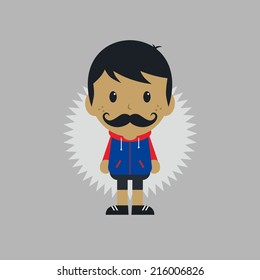 mustache guy cartoon