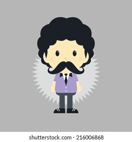 mustache guy cartoon