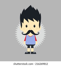 mustache guy cartoon