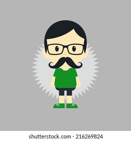 mustache guy cartoon