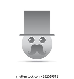 mustache guy emotion icon face