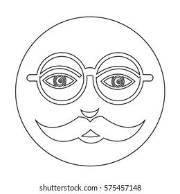 mustache guy face icon