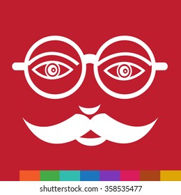 mustache guy Face Illustration sign design