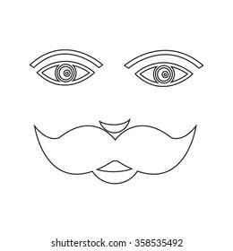 mustache guy Face Illustration sign design