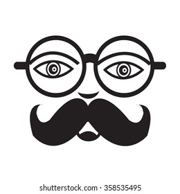mustache guy Face Illustration sign design