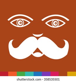 mustache guy Face Illustration sign design