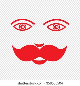 mustache guy Face Illustration sign design