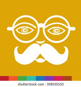 mustache guy Face Illustration sign design