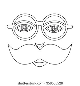 mustache guy Face Illustration sign design