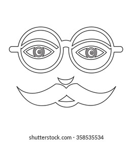 mustache guy Face Illustration sign design