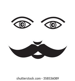 mustache guy Face Illustration sign design