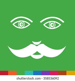 mustache guy Face Illustration sign design