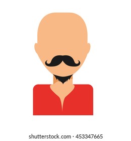 mustache guy with glasses isolate vector illustration