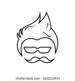 Mustache  hairstyle icon. Design template vector
