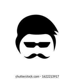 Mustache  hairstyle icon. Design template vector