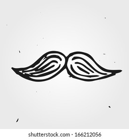 Mustache hand drawn, part of the face