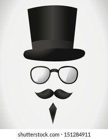 mustache hat glasses
