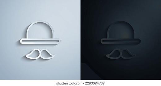 Mustache, hat paper icon with shadow effect vector illuistration design