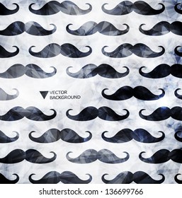 Mustache hipster background in modern style/Design modern template can be used for brochure, banners
